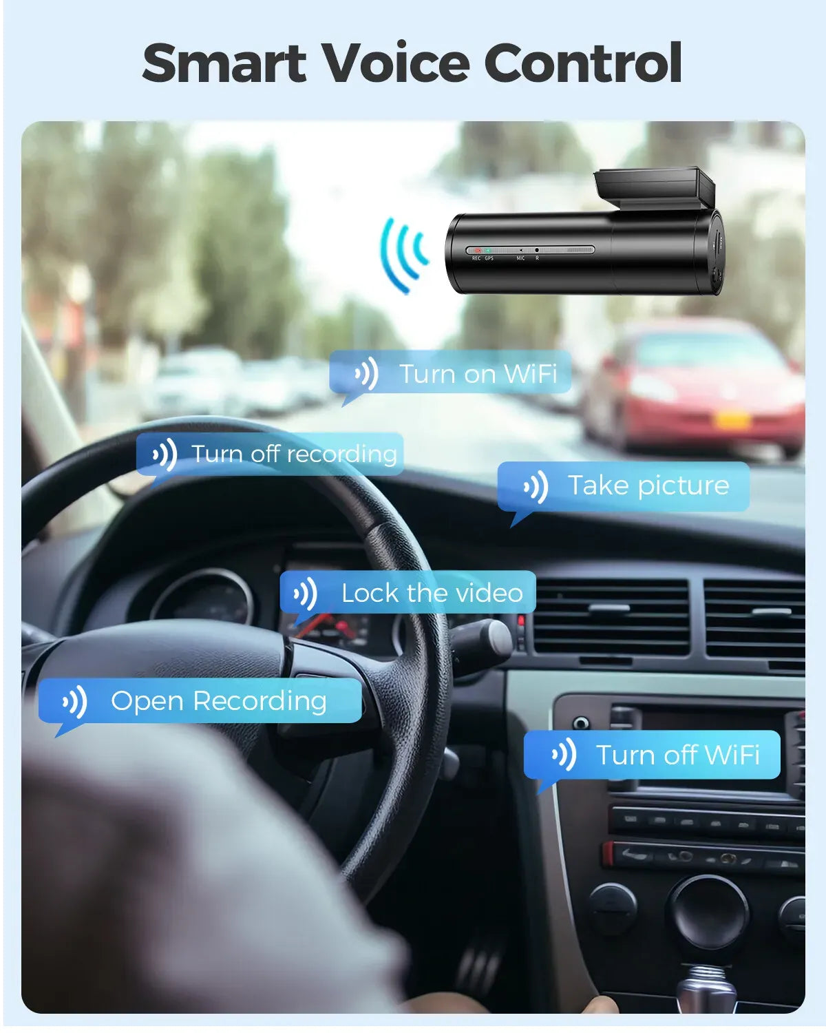 4K Dual Dash Cam Black with 5G WiFi, GPS, Front and Rear, 24H Parking Mode, Free 64GB SD Card
