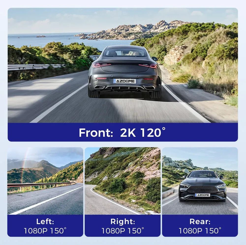 4 Channel 4K Dash Cam with 5G WiFi, GPS, 128GB eMMC, and Hardwire Kit