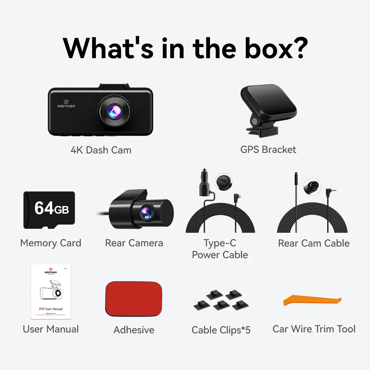 4K 3 Channel Dash Cam with 5G WiFi, Front, Rear, and Inside Recording, Free 64GB SD Card