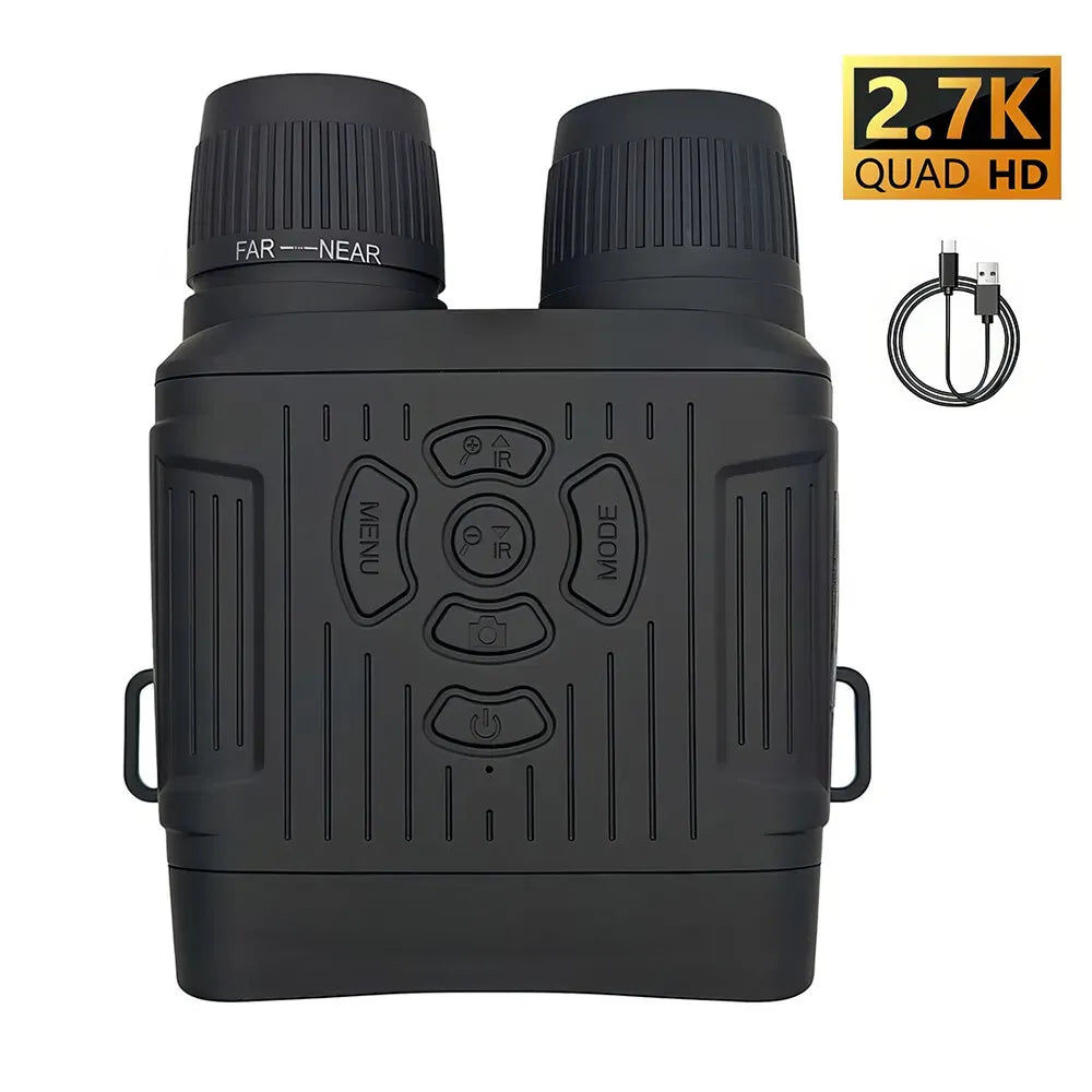 2.7K Infrared Night Vision Goggles with 36MP Resolution and 10X Zoom, Black