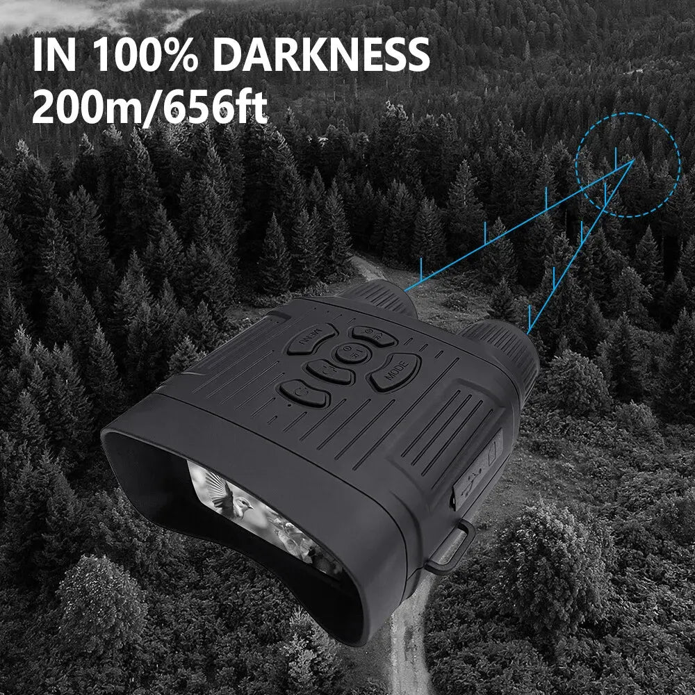2.7K Infrared Night Vision Goggles with 36MP Resolution and 10X Zoom, Black