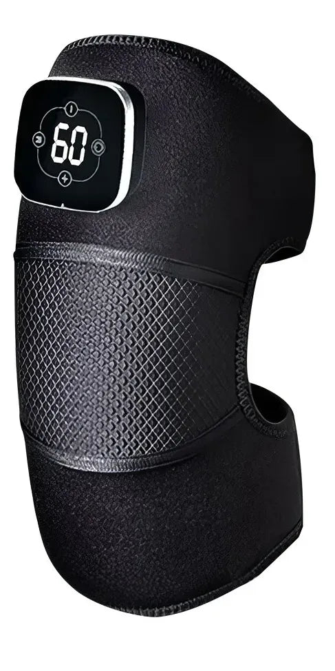 Heated Knee Brace Wrap with Vibration and Heat Therapy in Black, 51cm