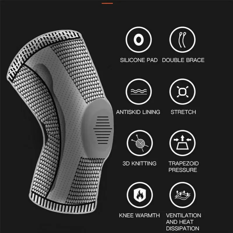 Knee Compression Sleeve in Grey for Sports and Arthritis Support
