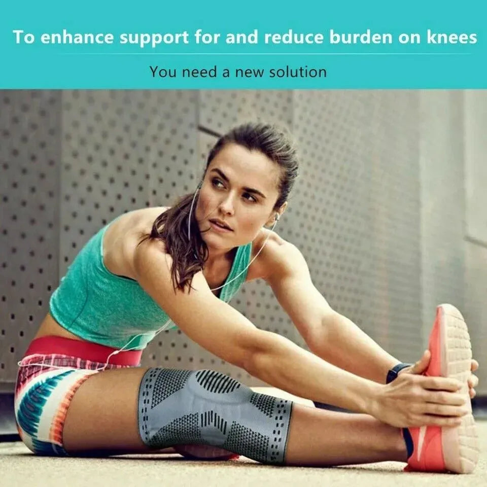 Knee Compression Sleeve in Grey for Sports and Arthritis Support