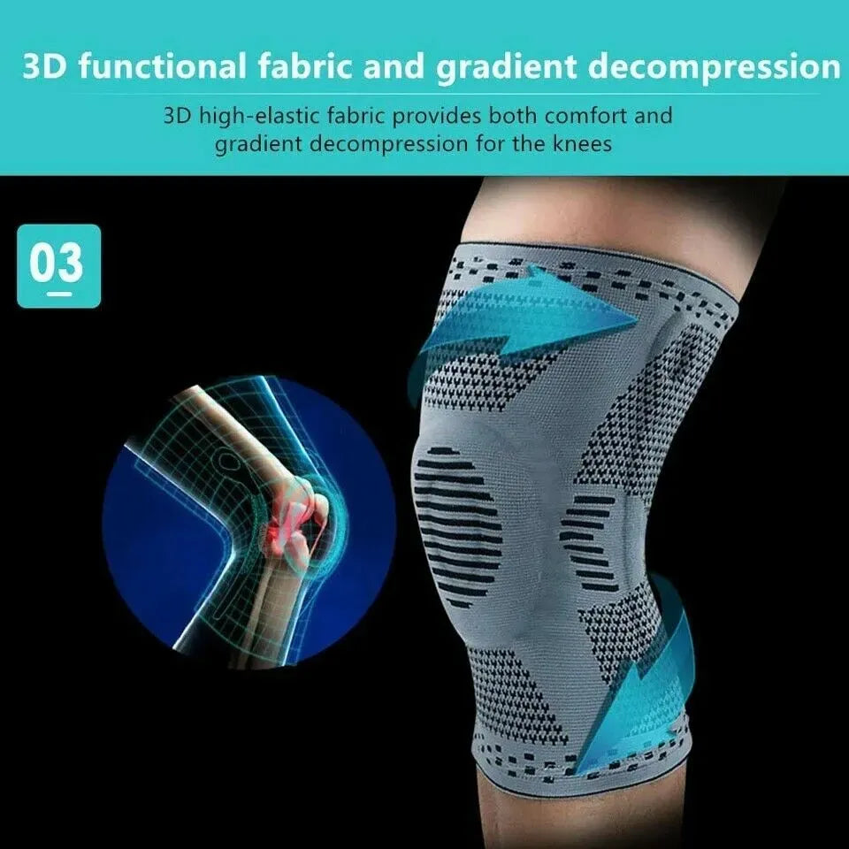 Knee Compression Sleeve in Grey for Sports and Arthritis Support