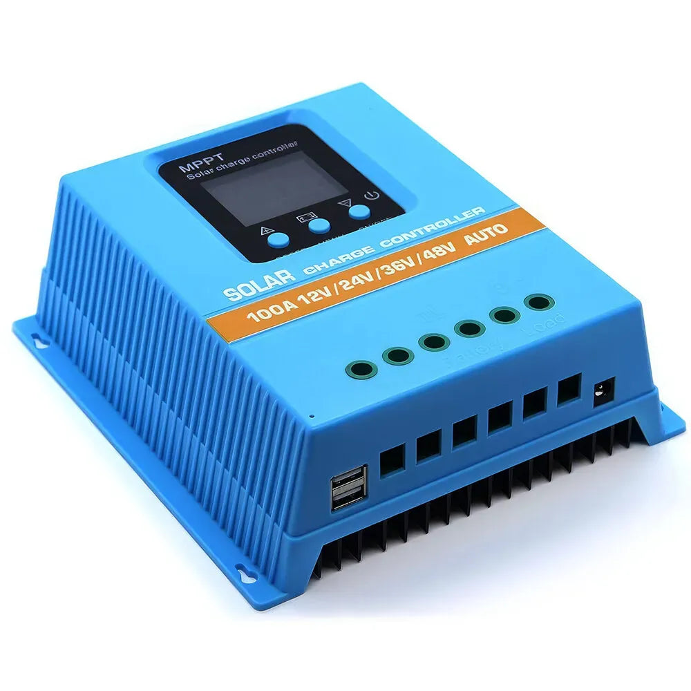 MPPT Solar Charge Controller 60A, Blue, LCD Display, Dual USB, 12V/24V/36V/48V