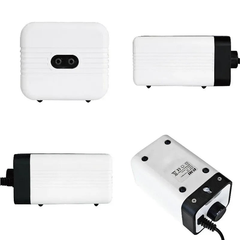 Black Aquarium Oxygen Pump with Dual Outlets for Fish Tank and Pond, 2x90L/h