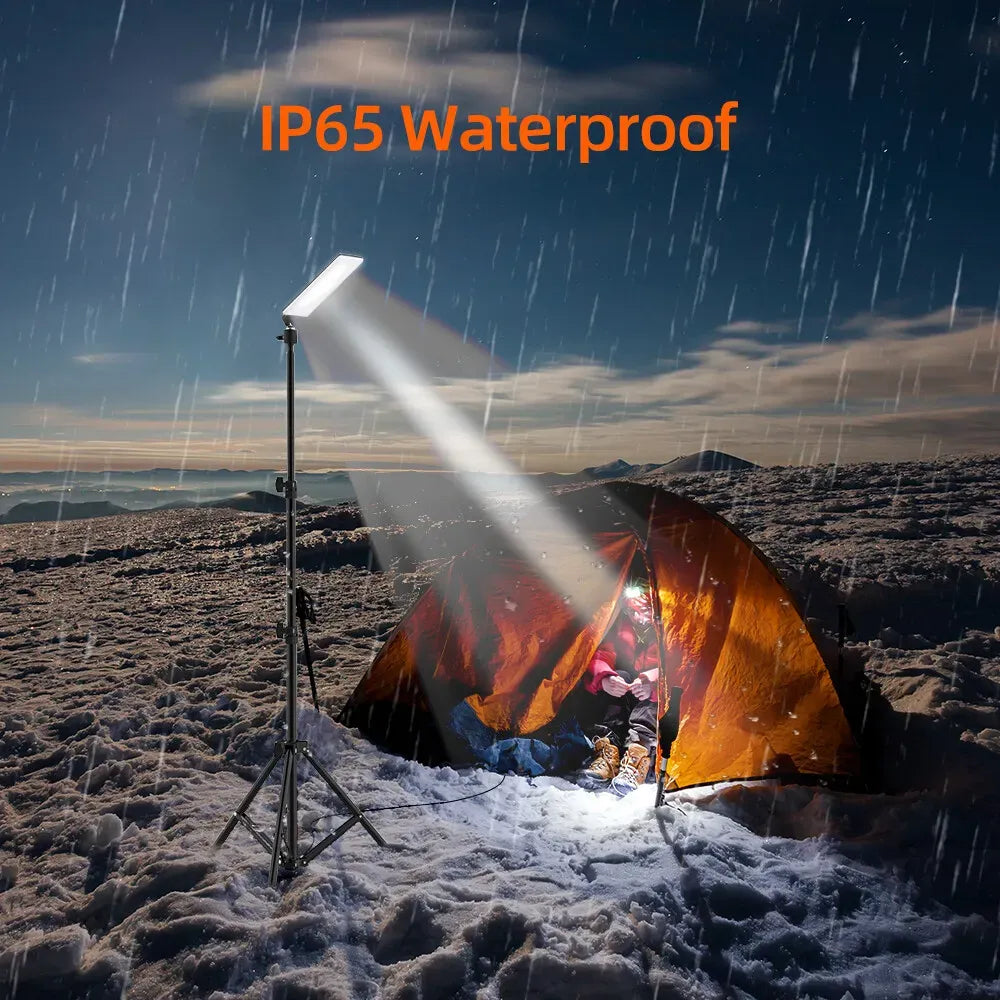 1.8m Telescopic Black Tripod LED Work Light for Camping and Outdoor Use