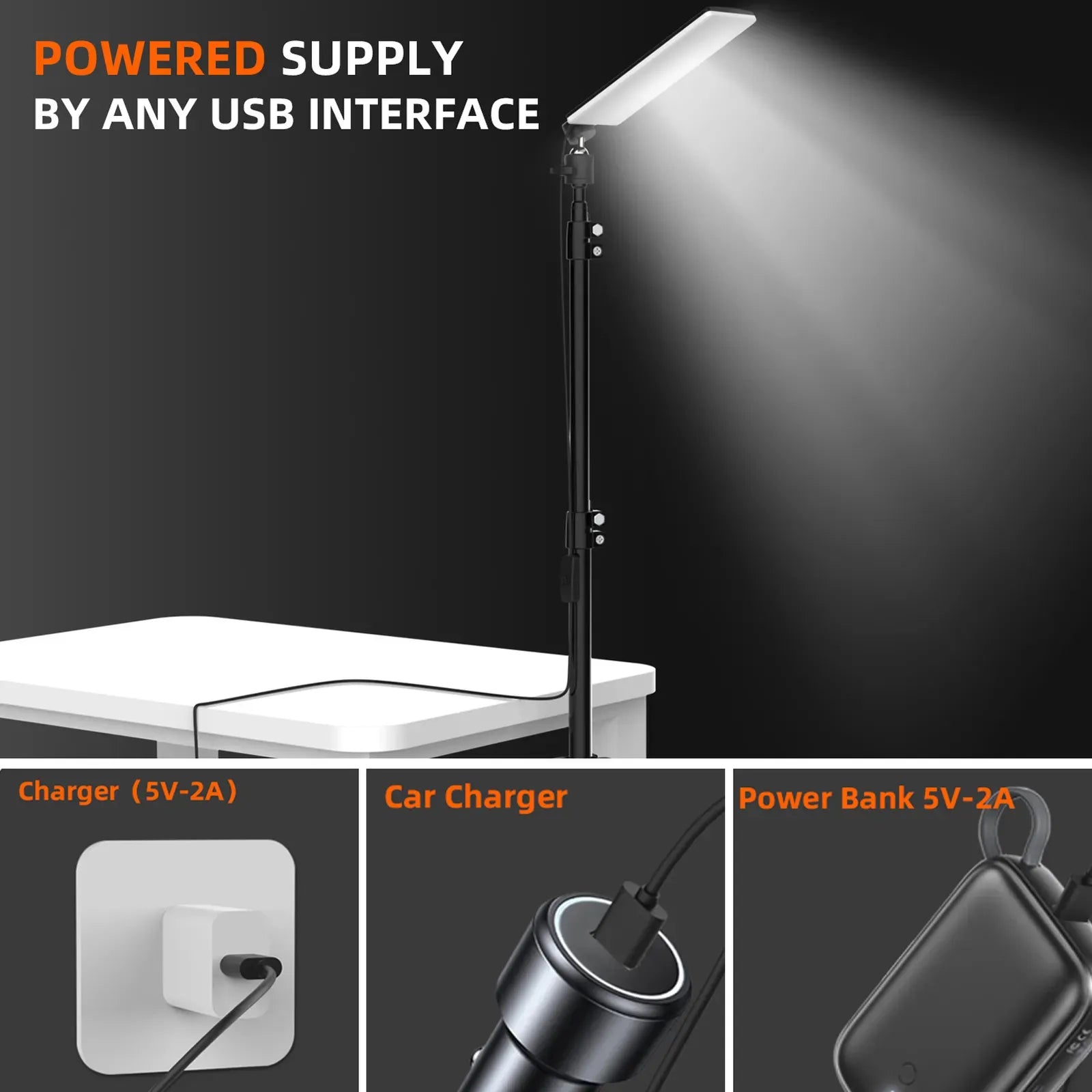 1.8m Telescopic Black Tripod LED Work Light for Camping and Outdoor Use
