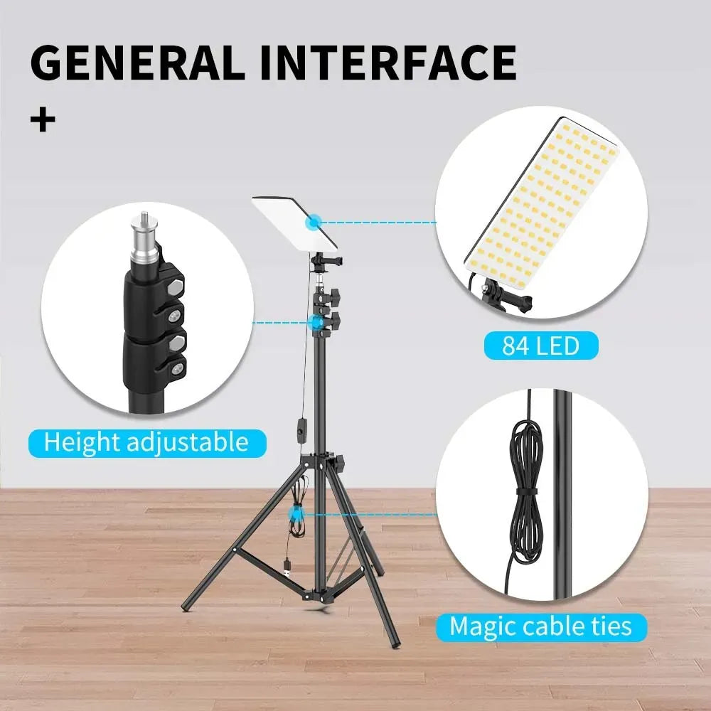 1.8m Telescopic Black Tripod LED Work Light for Camping and Outdoor Use