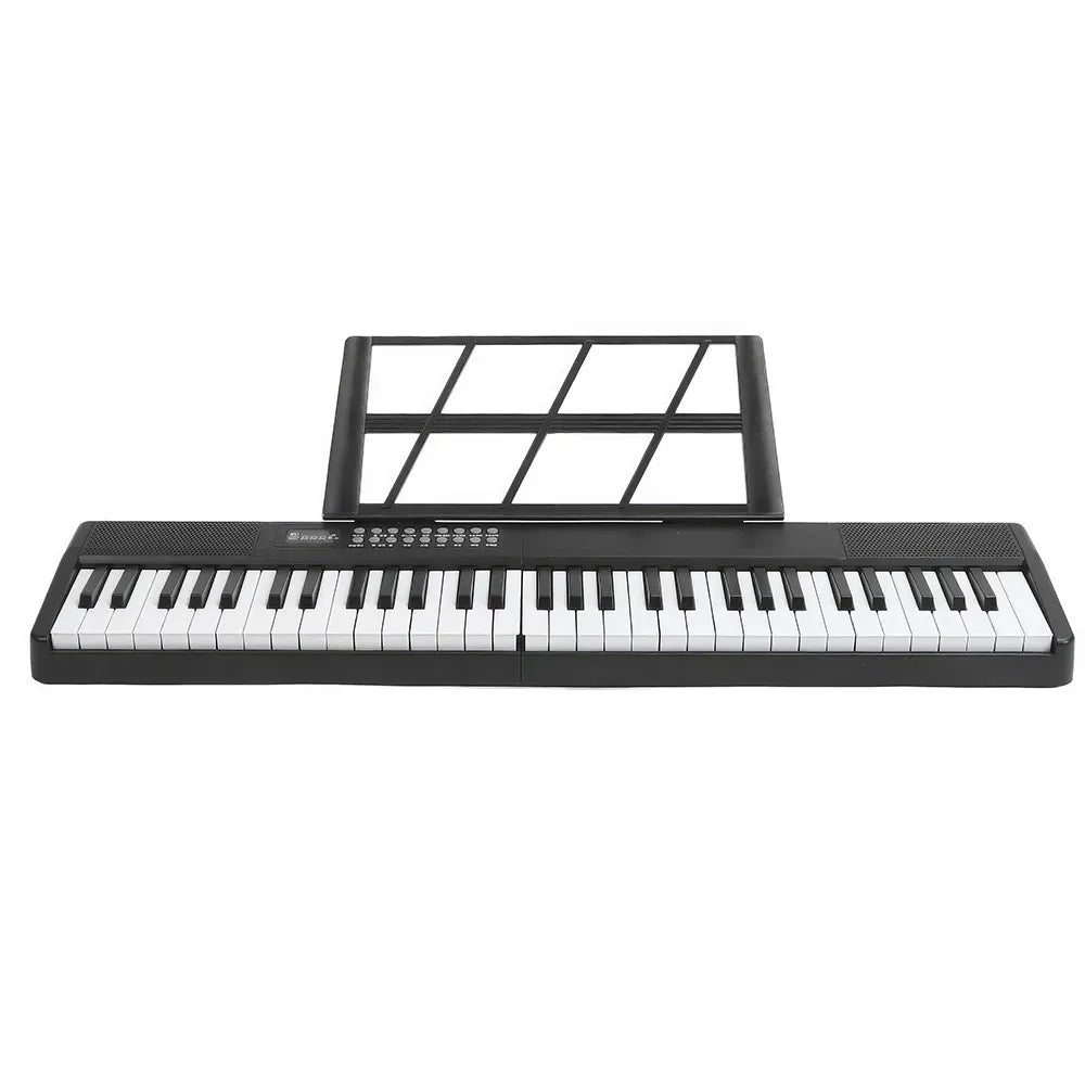 61-Key Black Electronic Digital Piano Keyboard with Built-In Speaker and Microphone