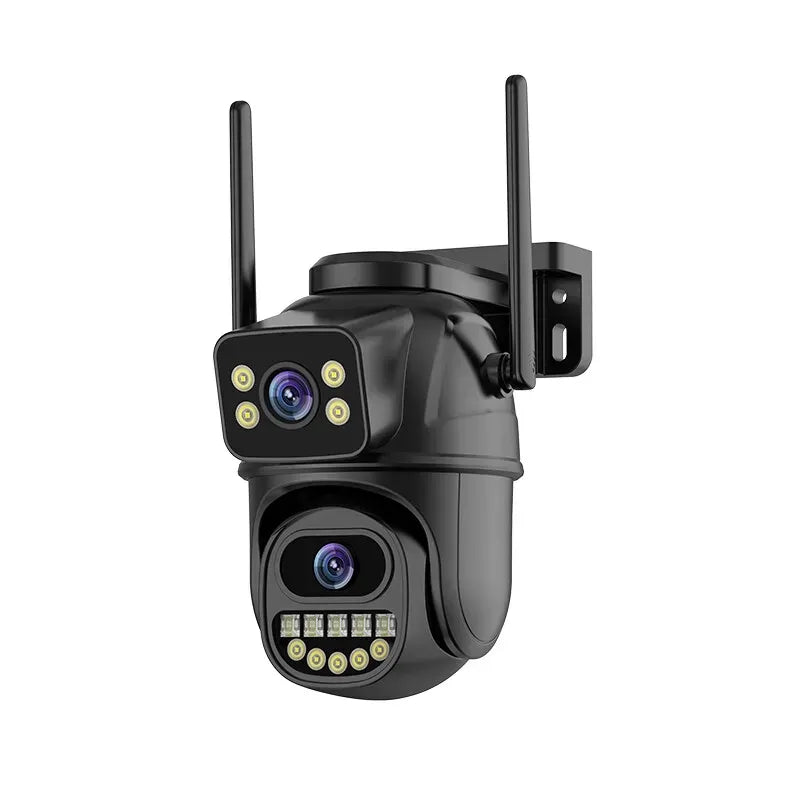 4K 8MP Wireless IP Camera in Black with Outdoor PTZ and Night Vision