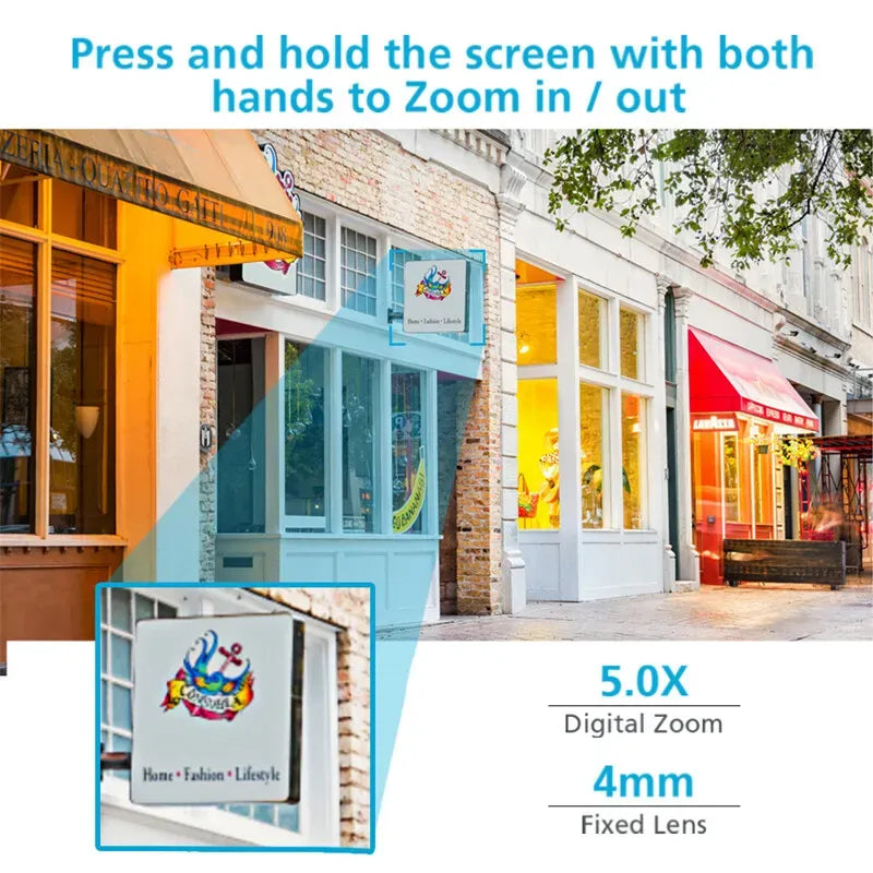 4K 8MP Wireless IP Camera in Black with Outdoor PTZ and Night Vision