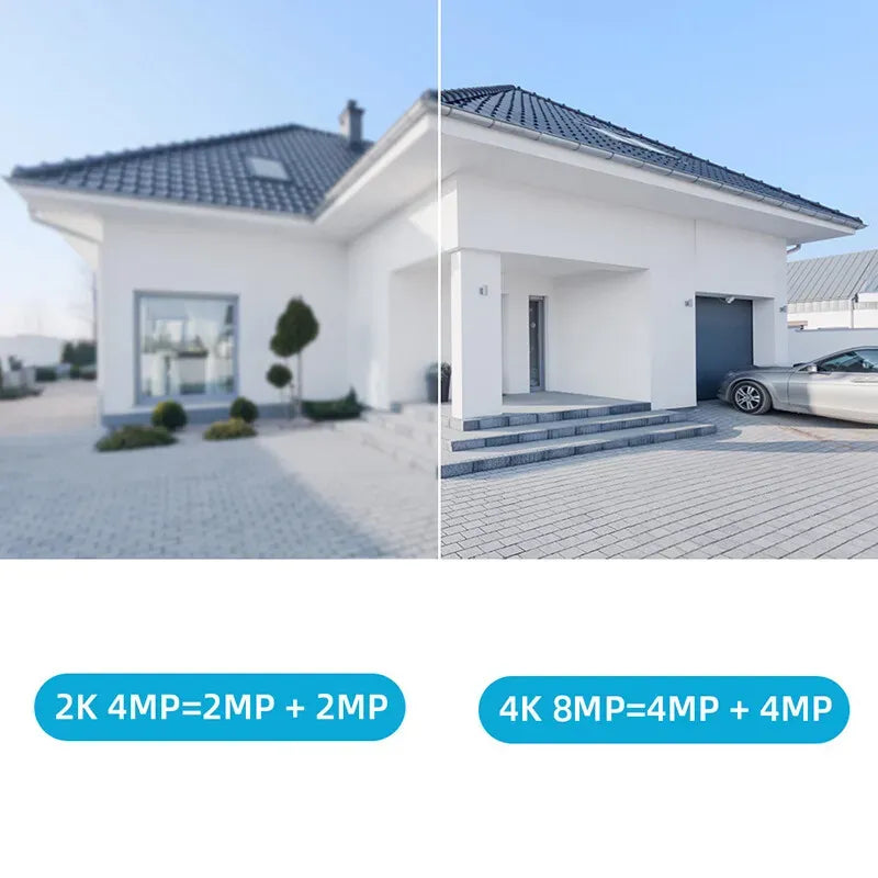 4K 8MP Wireless IP Camera in Black with Outdoor PTZ and Night Vision