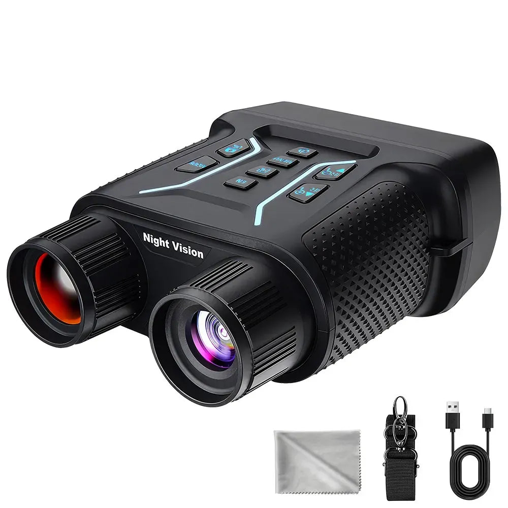 36MP 8X Zoom 4K Infrared Night Vision Binoculars with 4.5" Screen - Black