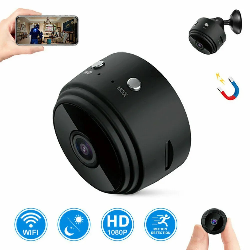 Mini WiFi Wireless IP Surveillance Camera 1080P HD Black
