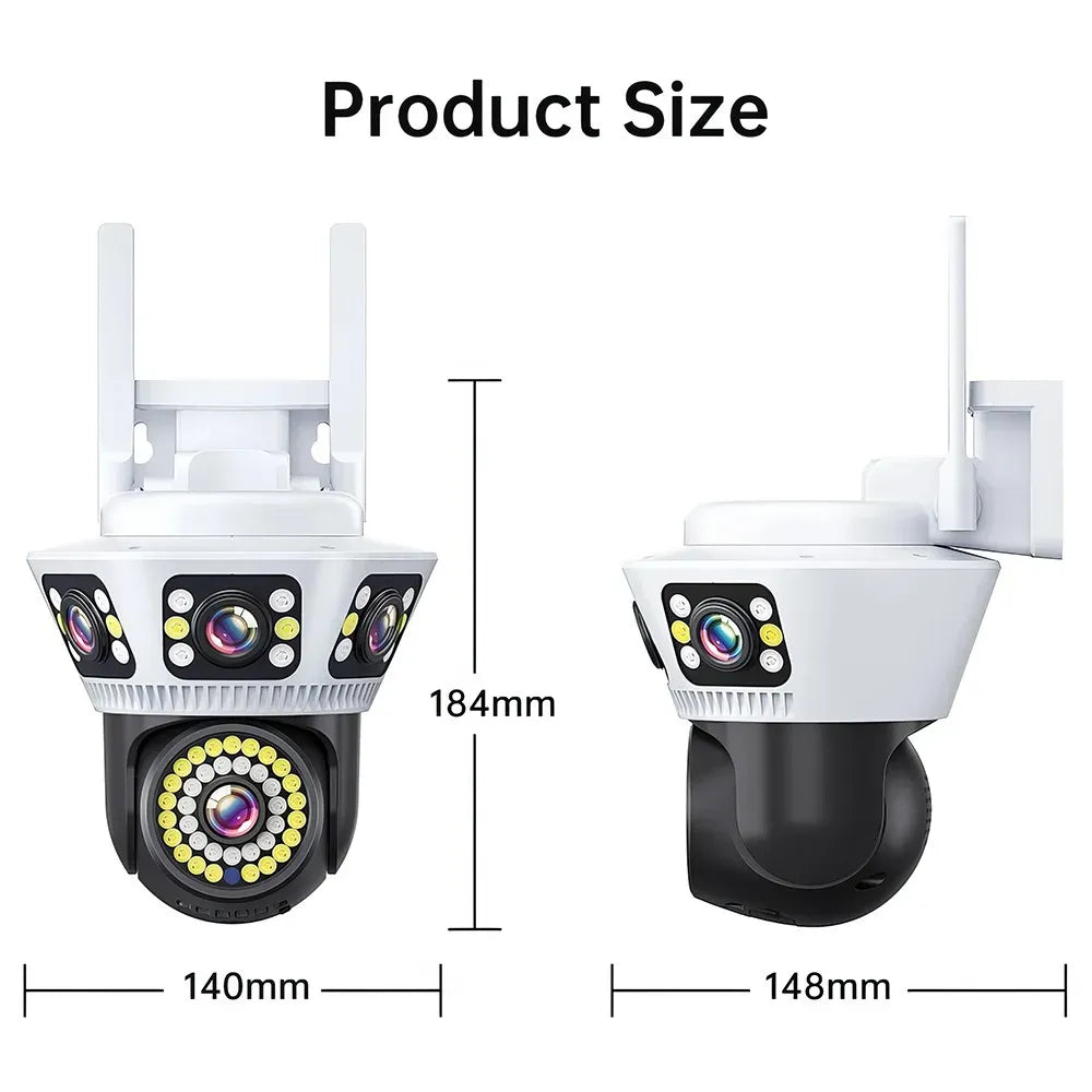 Outdoor 1080P HD WiFi Wireless PTZ IP Security Camera in Black with Auto Tracking