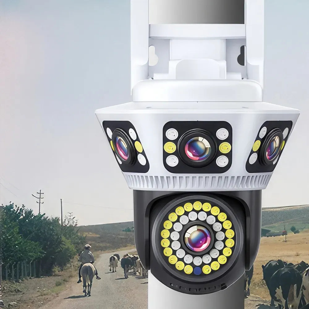 Outdoor 1080P HD WiFi Wireless PTZ IP Security Camera in Black with Auto Tracking