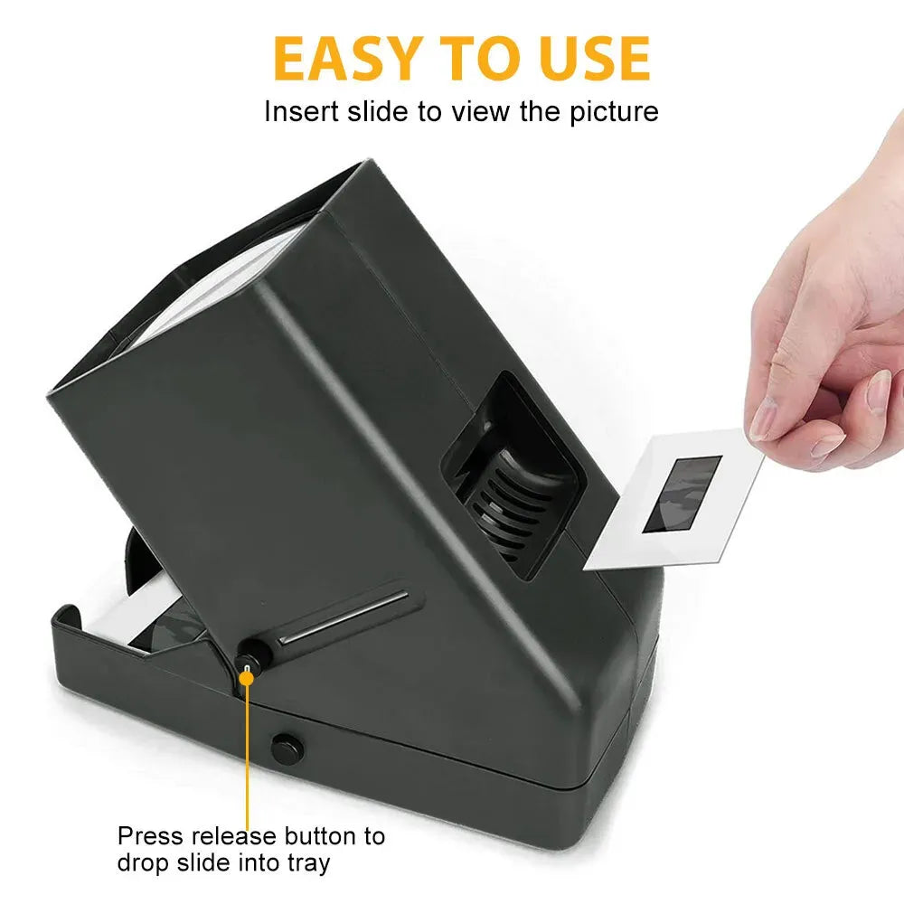 Photography Slide Viewer with 3X Magnification, Black, Desktop Design