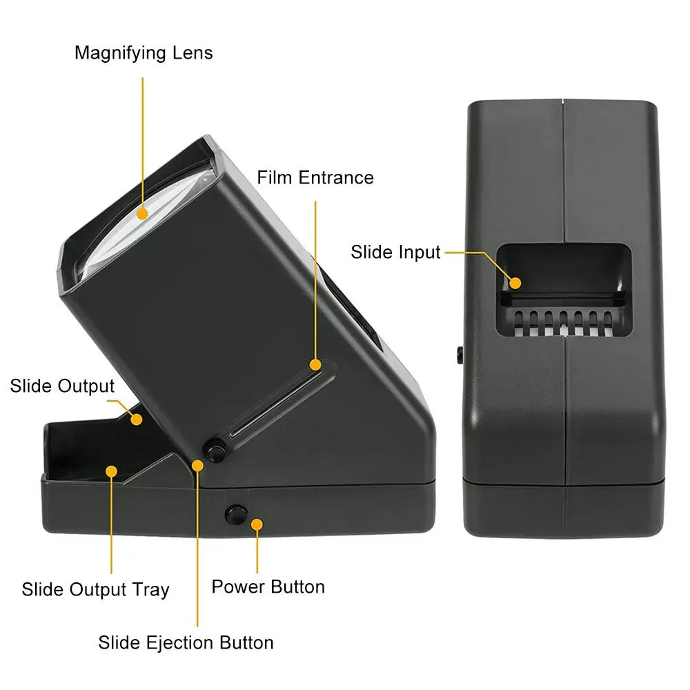 Photography Slide Viewer with 3X Magnification, Black, Desktop Design