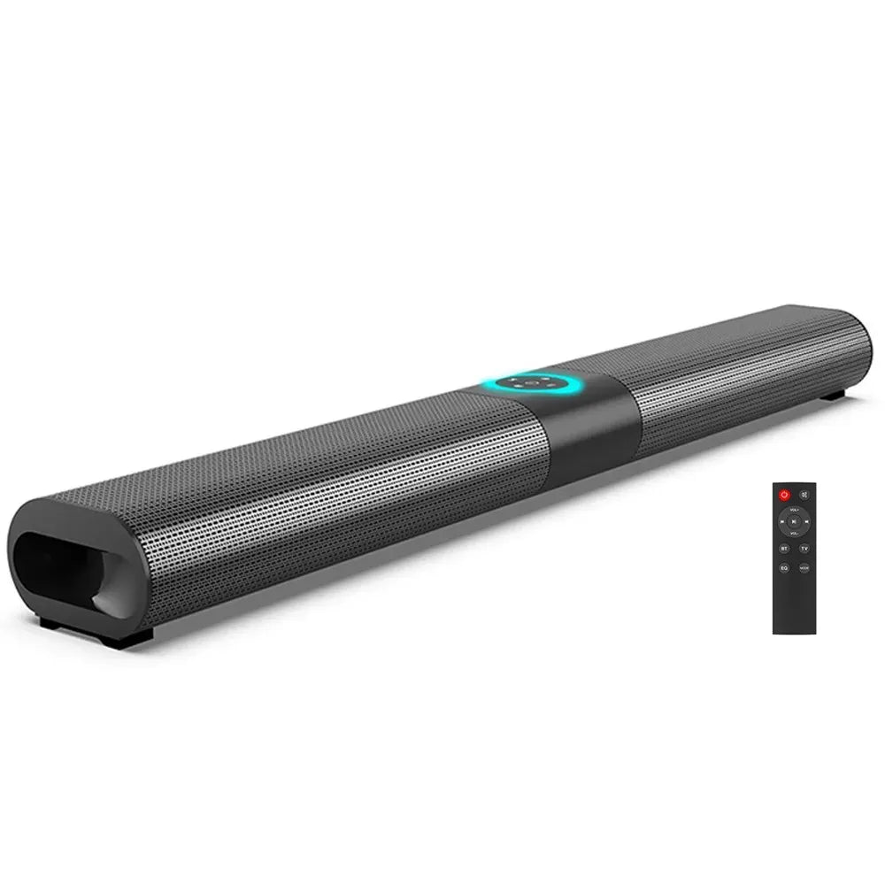 Wireless Bluetooth 5.0 Black Sound Bar Speaker with RGB Light, 538x73x48mm