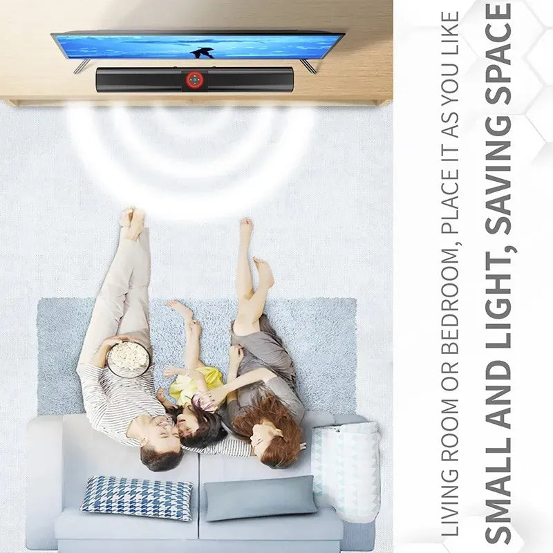 Wireless Bluetooth 5.0 Black Sound Bar Speaker with RGB Light, 538x73x48mm