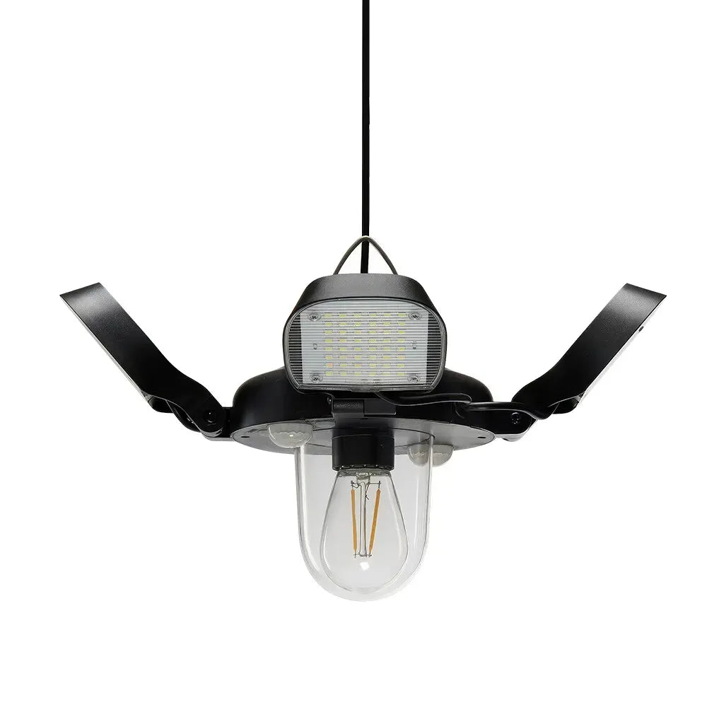 Solar Pendant Light 192LED Waterproof Motion Sensor Indoor Outdoor Black