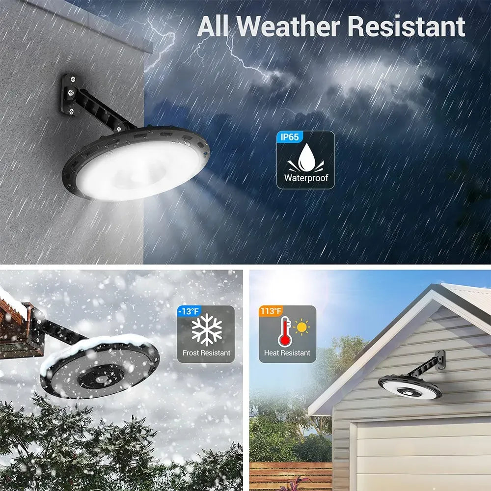 3000LM Black Solar Sensor LED Lights with Dual Head for Outdoor Use