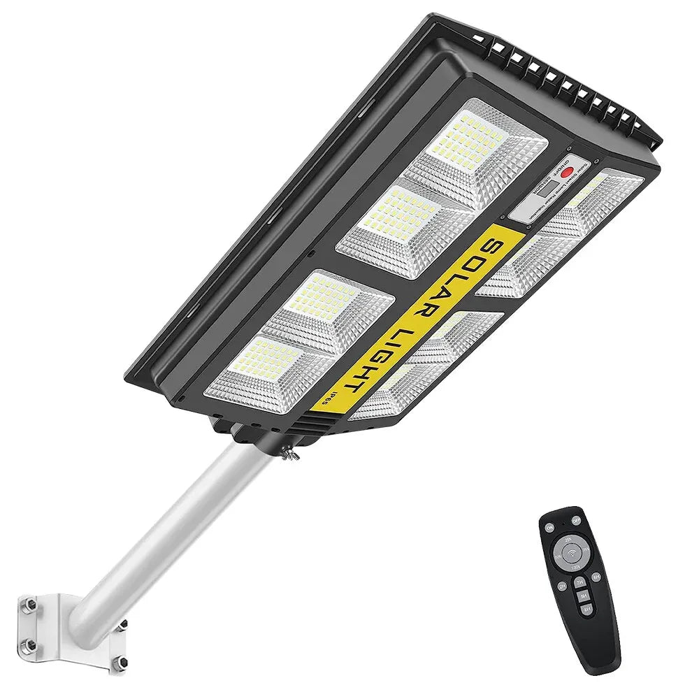 80000LM 3500W Black Solar Street LED Light with Radar Sensor and Remote Control for Outdoor Use - 3500W/720LED