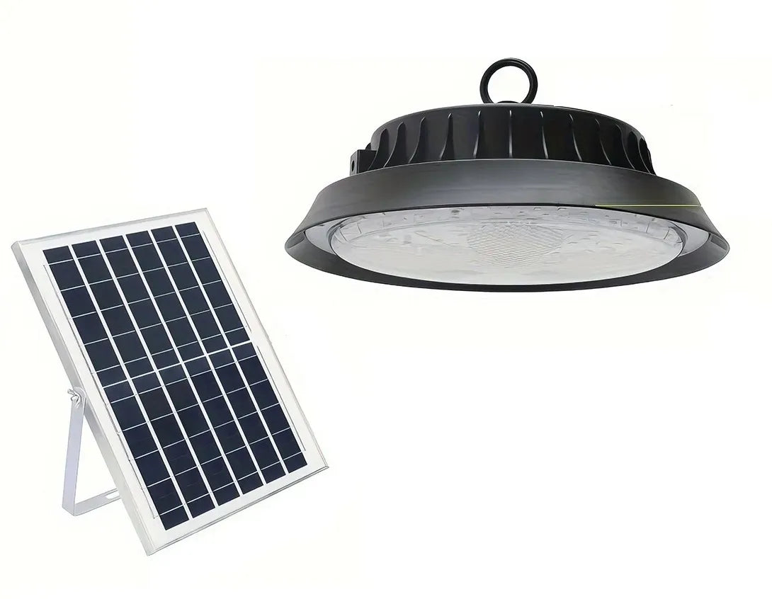 Solar Power Outdoor UFO LED High Bay Light in Black - 200W