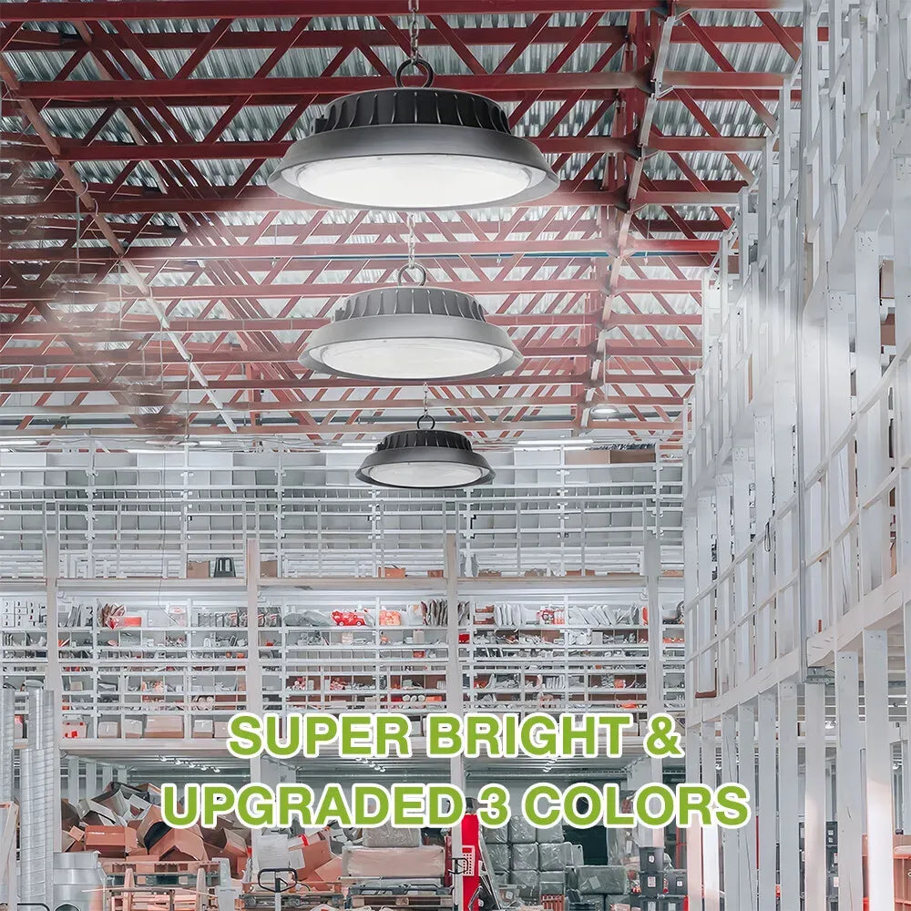 Solar Power Outdoor UFO LED High Bay Light in Black - 200W
