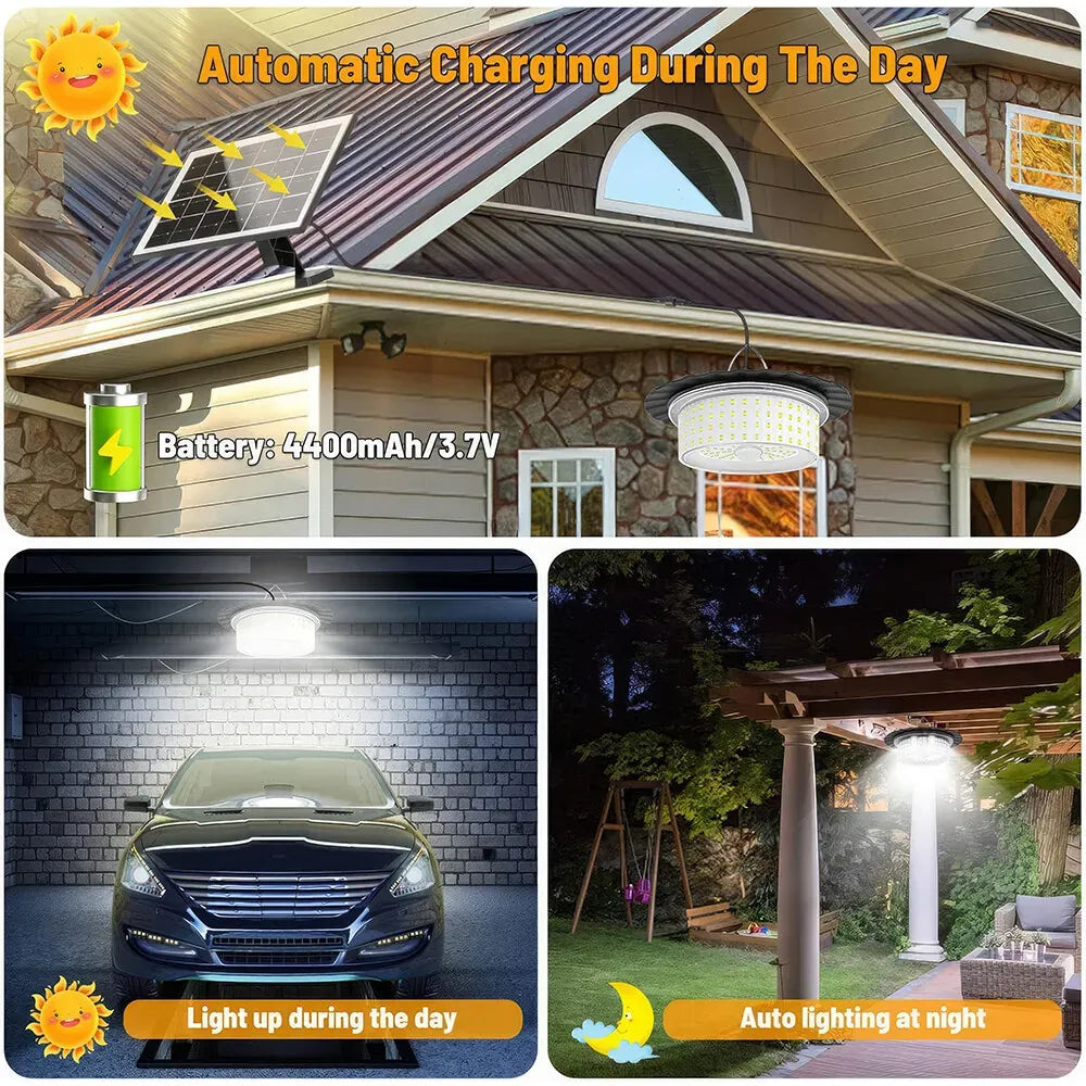 3000LM Black Solar Shed Light with 244 LEDs, Remote Control, 5 Modes, IP65 Waterproof