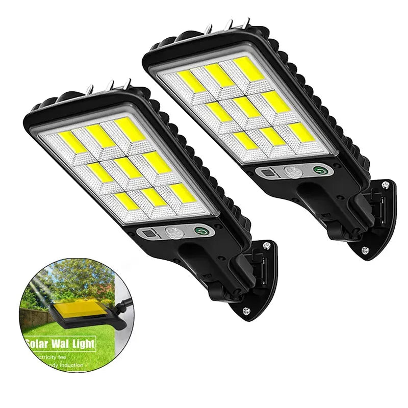 8-Pack 9000W Black Solar Security Lights with PIR Motion Sensor for Outdoor Use - Pack of 2