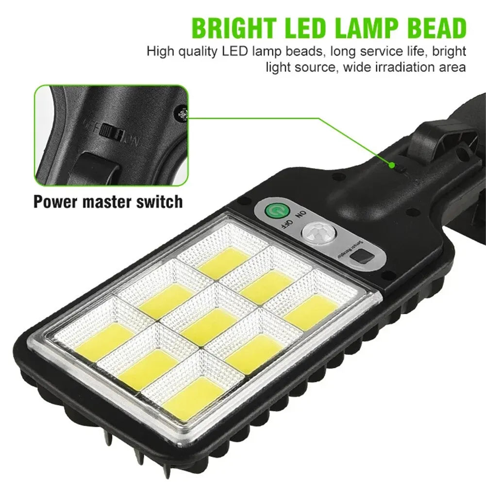 8-Pack 9000W Black Solar Security Lights with PIR Motion Sensor for Outdoor Use - Pack of 2