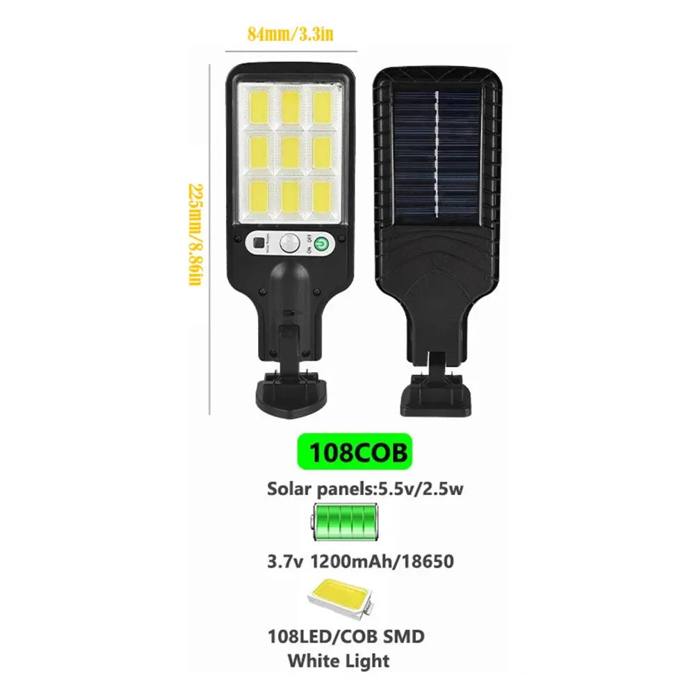 8-Pack 9000W Black Solar Security Lights with PIR Motion Sensor for Outdoor Use - Pack of 2