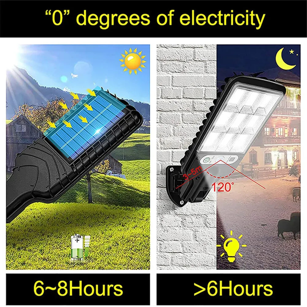 8-Pack 9000W Black Solar Security Lights with PIR Motion Sensor for Outdoor Use - Pack of 2