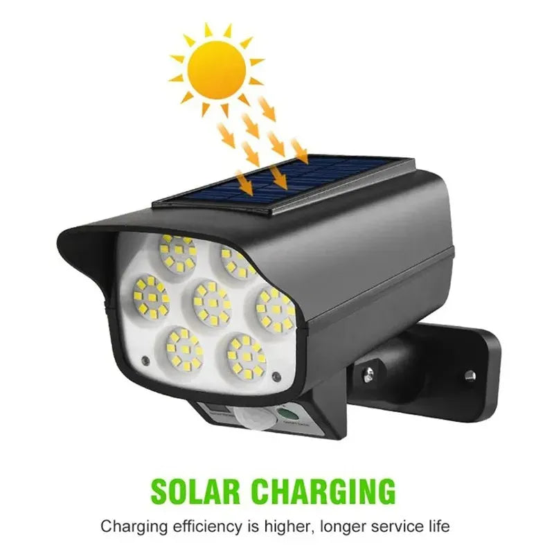 LED Solar Motion Sensor Light Black Outdoor Security Flood Lamp 63 LED 1200mAh