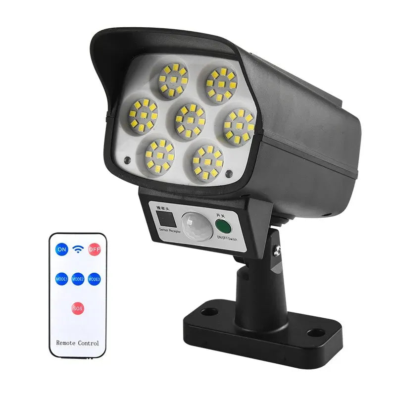 LED Solar Motion Sensor Light Black Outdoor Security Flood Lamp 63 LED 1200mAh