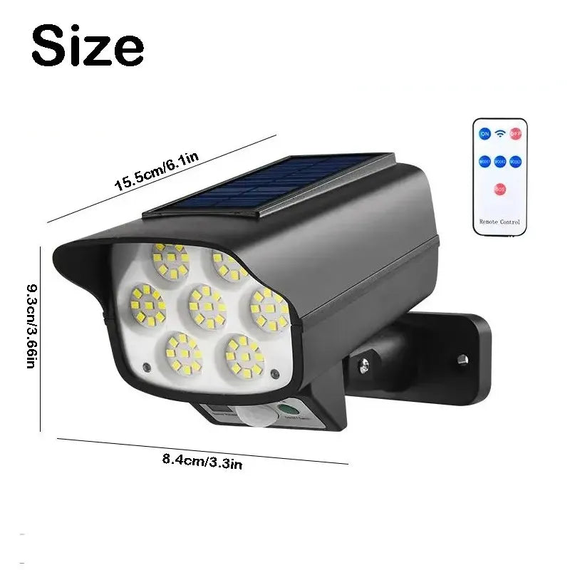 LED Solar Motion Sensor Light Black Outdoor Security Flood Lamp 63 LED 1200mAh
