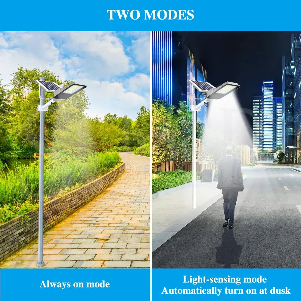 Solar LED Street Light Black Waterproof Outdoor Flood Lamp with Remote Control