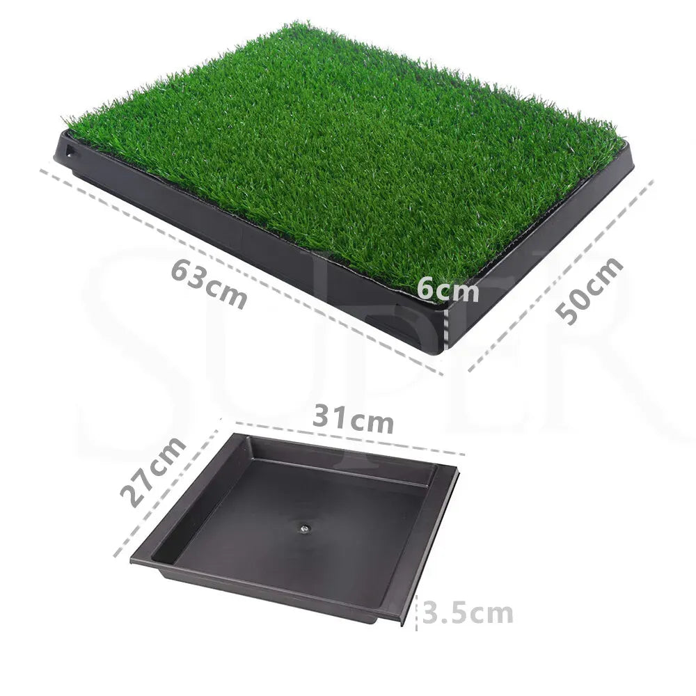 Portable Indoor Dog Potty Training Grass Mat in Black, 1060x410x70mm