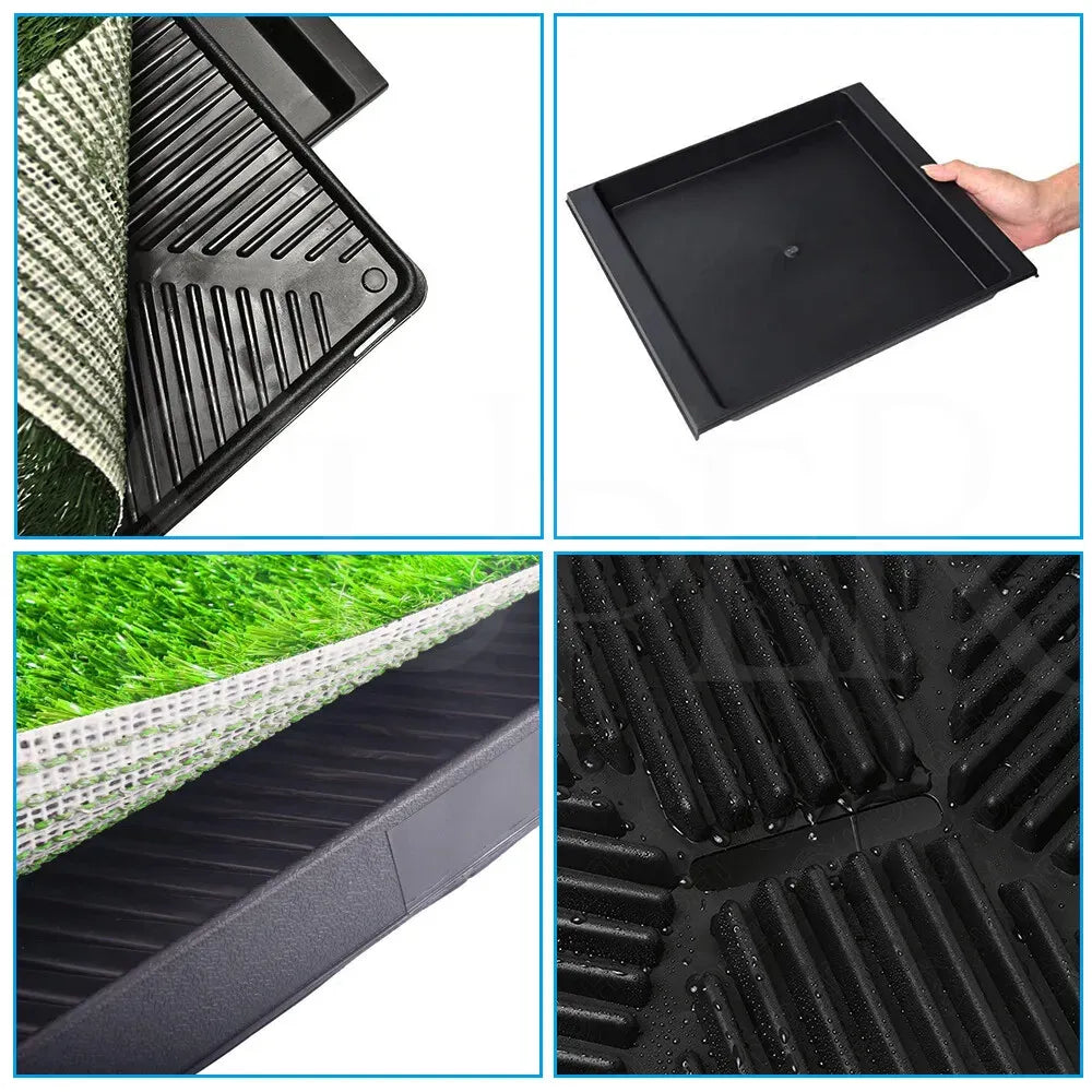 Portable Indoor Dog Potty Training Grass Mat in Black, 1060x410x70mm