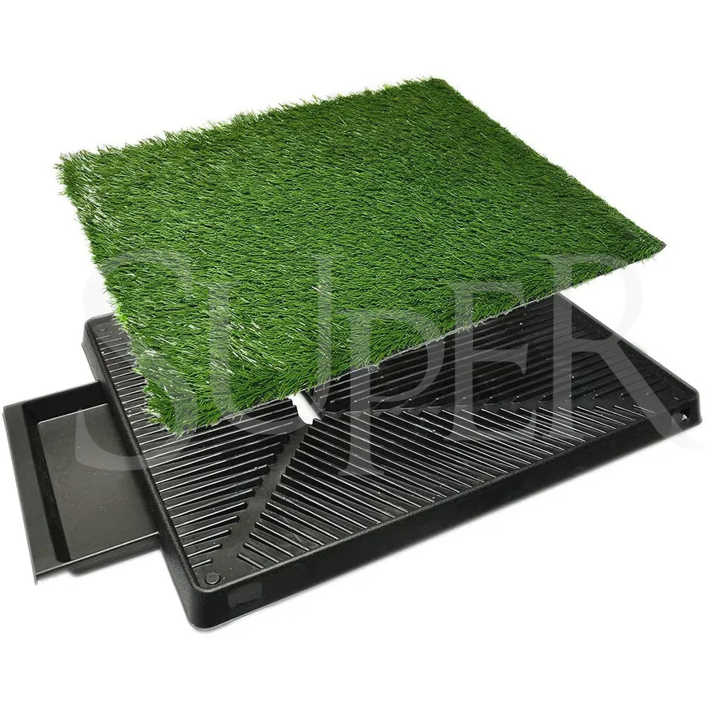 Portable Indoor Dog Potty Training Grass Mat in Black, 1060x410x70mm