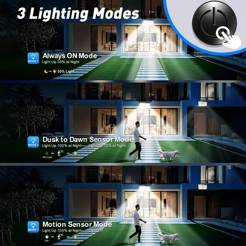 6 Pack Black Solar Motion Sensor Lights Outdoor Security Lamp 2000LM IP65