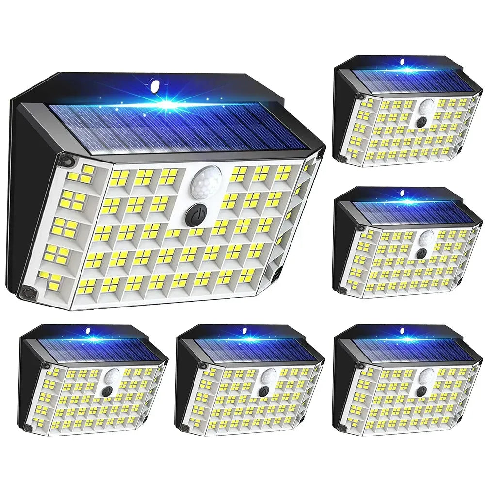 6 Pack Black Solar Motion Sensor Lights Outdoor Security Lamp 2000LM IP65