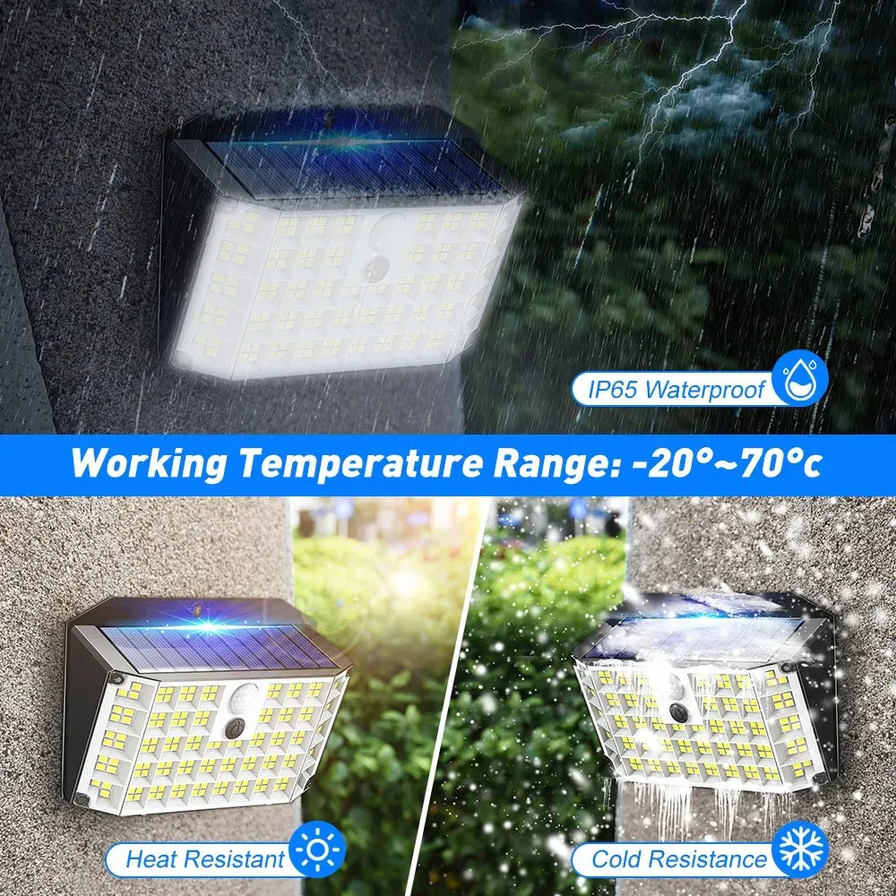 6 Pack Black Solar Motion Sensor Lights Outdoor Security Lamp 2000LM IP65