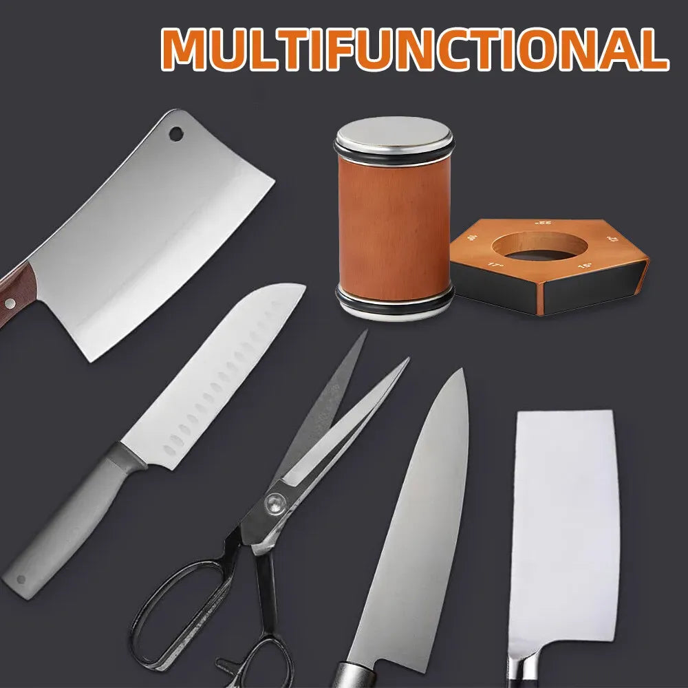 Brown Manual Knife Sharpener with Diamond Discs and Magnetic Angle Base