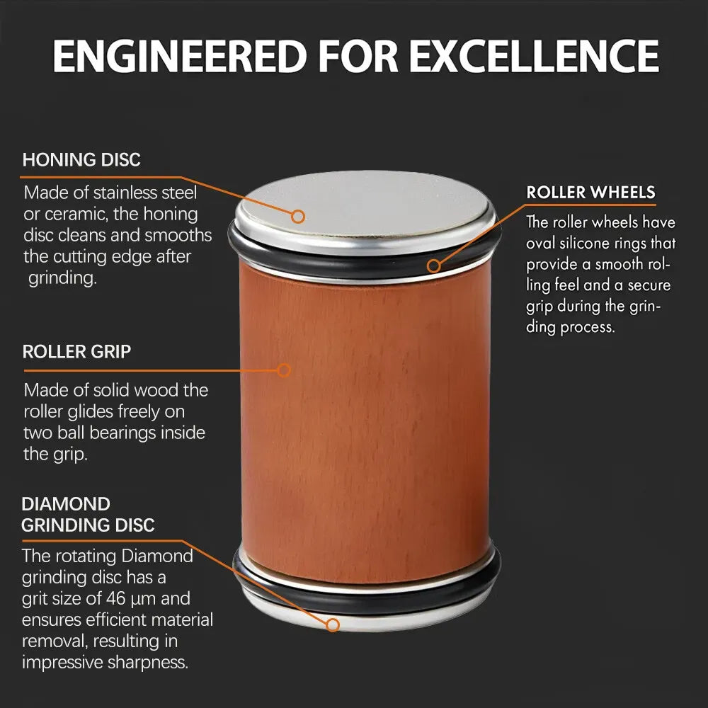 Brown Manual Knife Sharpener with Diamond Discs and Magnetic Angle Base
