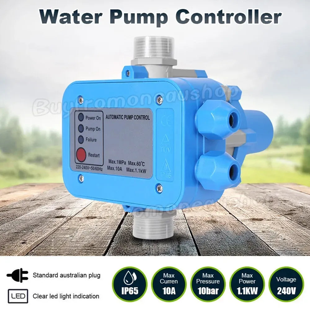 Automatic Water Pump Controller Pressure Switch Electronic Unit in Blue for Irrigation