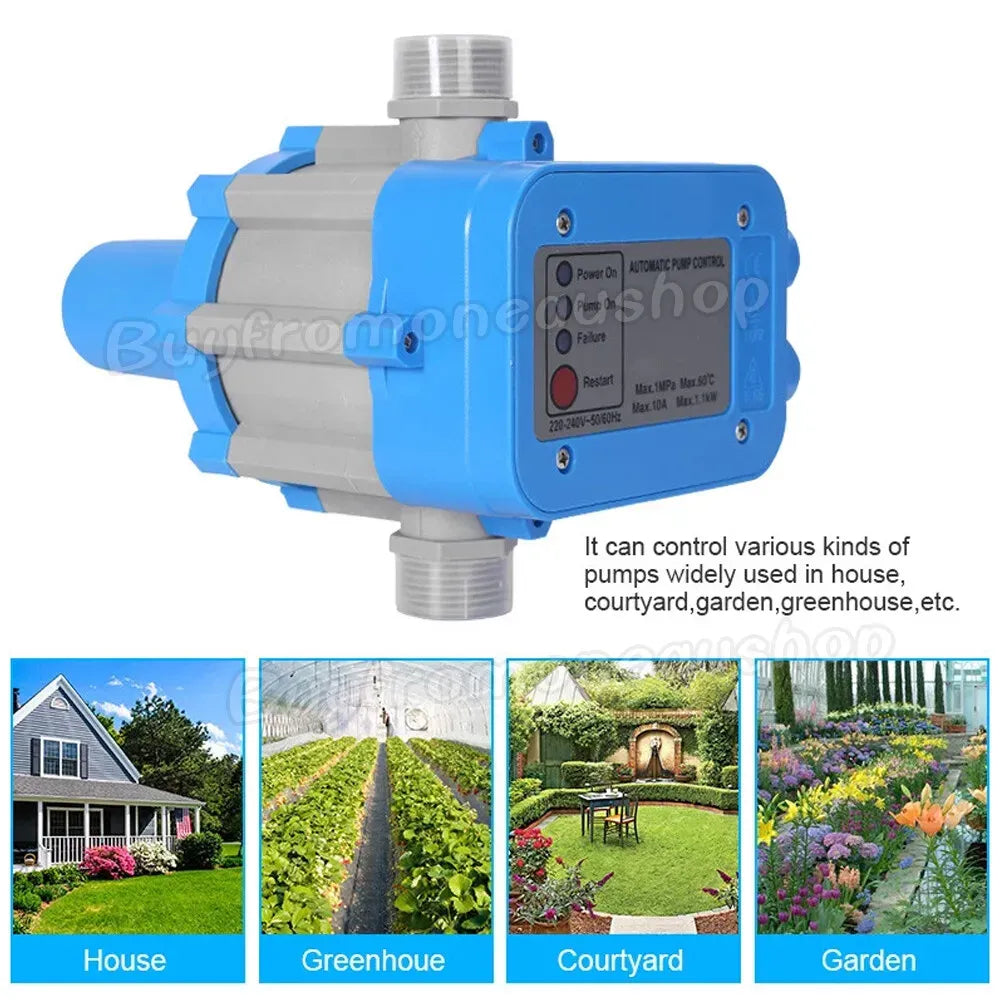 Automatic Water Pump Controller Pressure Switch Electronic Unit in Blue for Irrigation
